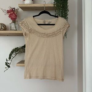 Vintage Cream and tan striped Tommy Hilfiger blouse / top / shirt